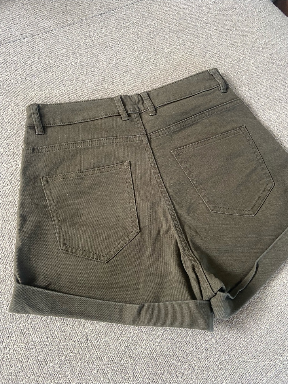 HM H&M Shorts Dark Green Soft Jeans 6 8 13.5 NEW NWOT